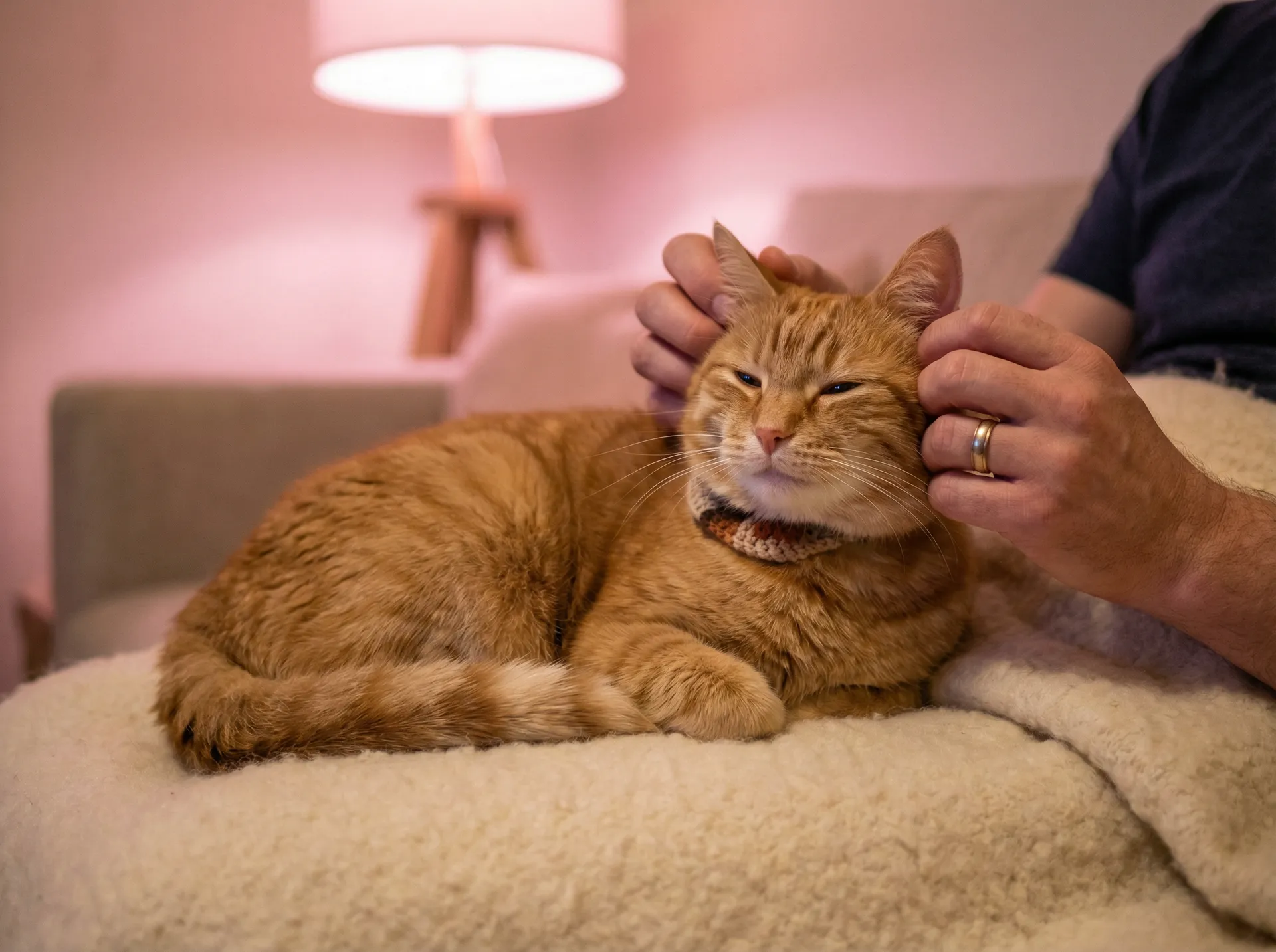 猫咪被温柔抚摸的幸福时刻 - 脱光光